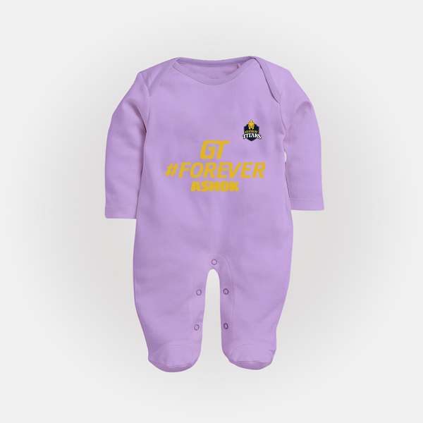 GT Forever - Support Your Favorite Team With Our Customized IPL-Themed Sleep Suit For Babies With Name - LILAC - New Born (Chest 7.5")