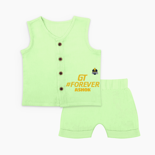 GT Forever - Support Your Favorite Team With Our Customized IPL-Themed Jabla Set For Babies With Name - PASTEL GREEN - 0 - 3 Months Old (Chest 9.8")