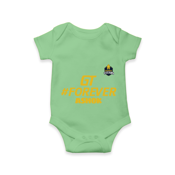 GT Forever - Support Your Favorite Team With Our Customized IPL-Themed Romper For Babies With Name - GREEN - 0 - 3 Months Old (Chest 16")