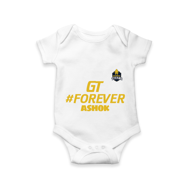 GT Forever - Support Your Favorite Team With Our Customized IPL-Themed Romper For Babies With Name - WHITE - 0 - 3 Months Old (Chest 16")