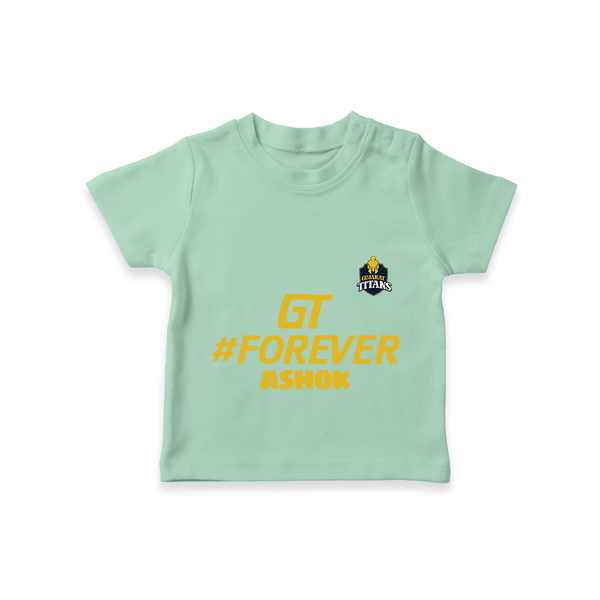 GT Forever - Support Your Favorite Team With Our Customized IPL-Themed T-Shirt For Kids With Name - MINT GREEN - 0-5 Months Old (Chest 17")
