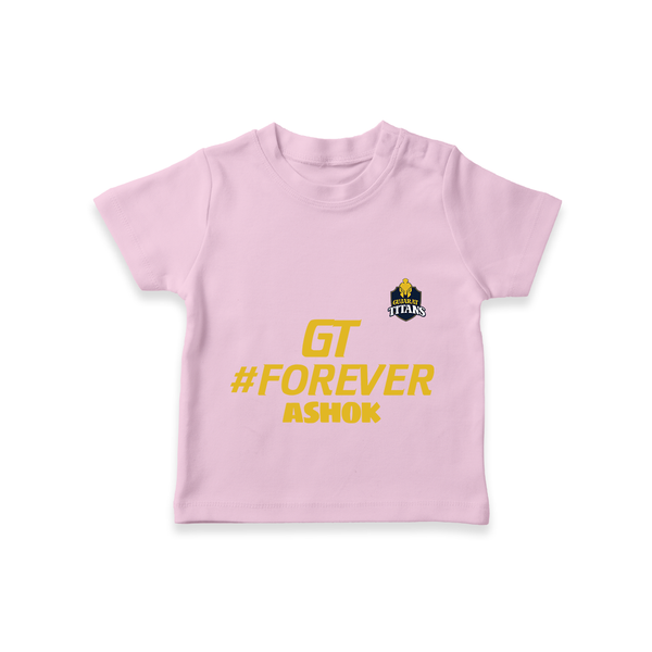 GT Forever - Support Your Favorite Team With Our Customized IPL-Themed T-Shirt For Kids With Name - PINK - 0-5 Months Old (Chest 17")