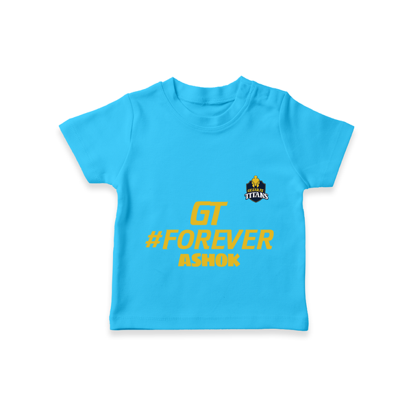 GT Forever - Support Your Favorite Team With Our Customized IPL-Themed T-Shirt For Kids With Name - SKY BLUE - 0-5 Months Old (Chest 17")