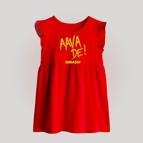 AAVA DE! - Support Your Favorite Team With Our Customized IPL-Themed Baby Frock For Babies With Name - RED - 0 - 3 Months Old (Chest 17")