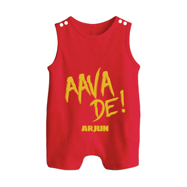 AAVA DE! - Support Your Favorite Team With Our Customized IPL-Themed Romper Suit For Babies With Name - RED - 0 - 5 Months Old (Chest 18")