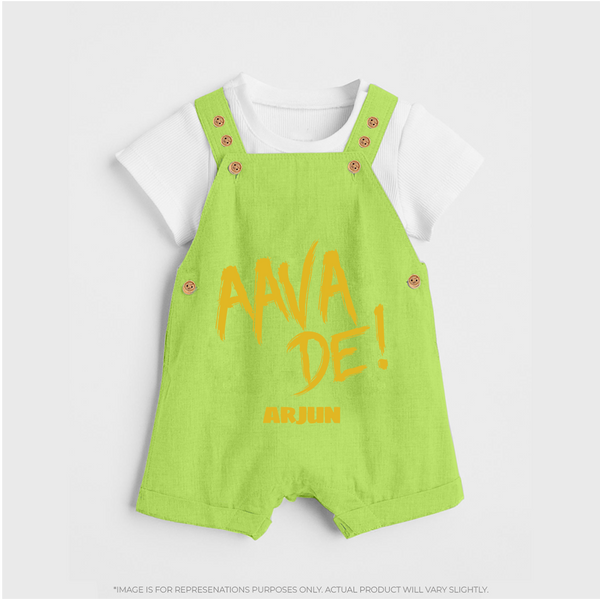AAVA DE! - Support Your Favorite Team With Our Customized IPL-Themed Dungaree For Kids With Name - GREEN - 0 - 5 Months Old (Chest 18")