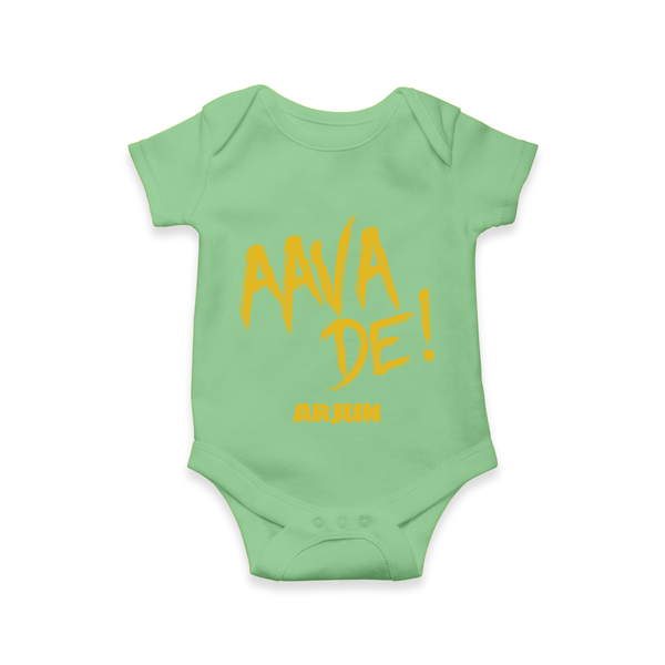 AAVA DE! - Support Your Favorite Team With Our Customized IPL-Themed Romper For Babies With Name - GREEN - 0 - 3 Months Old (Chest 16")