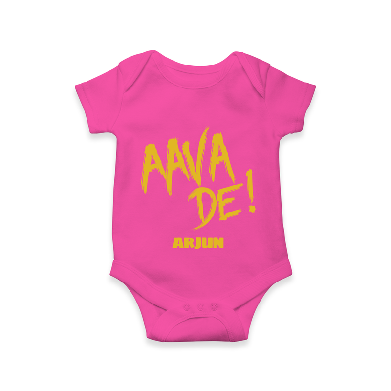 AAVA DE! - Support Your Favorite Team With Our Customized IPL-Themed Romper For Babies With Name - HOT PINK - 0 - 3 Months Old (Chest 16")