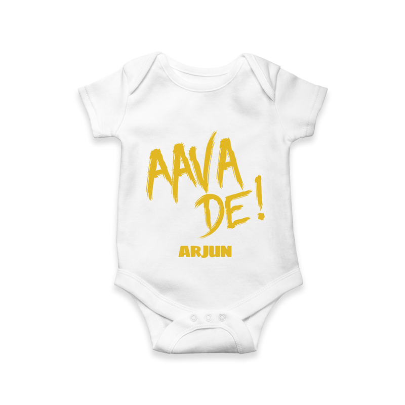 AAVA DE! - Support Your Favorite Team With Our Customized IPL-Themed Romper For Babies With Name - WHITE - 0 - 3 Months Old (Chest 16")