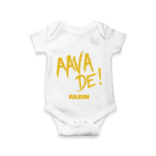 AAVA DE! - Support Your Favorite Team With Our Customized IPL-Themed Romper For Babies With Name - WHITE - 0 - 3 Months Old (Chest 16")