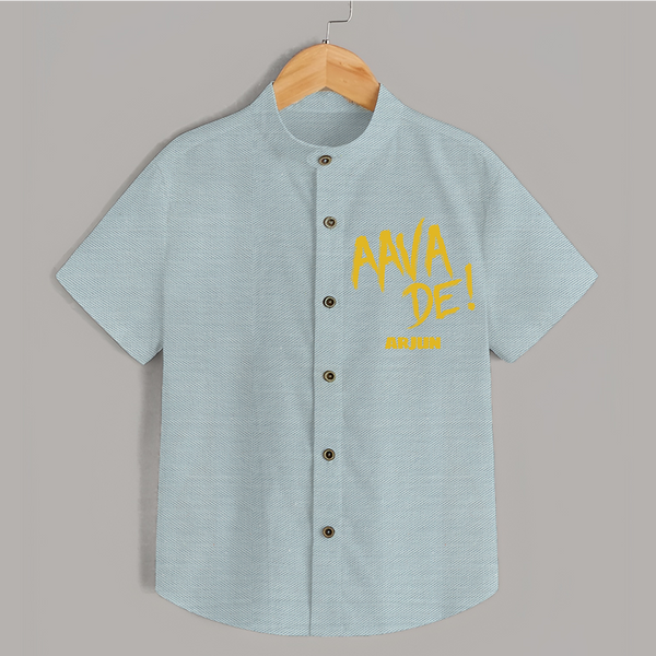AAVA DE! - Support Your Favorite Team With Our Customized IPL-Themed Shirt For Kids With Name - ARCTIC BLUE - 0 - 6 Months Old (Chest 23")