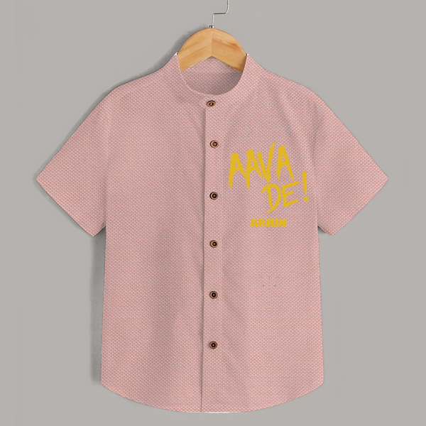 AAVA DE! - Support Your Favorite Team With Our Customized IPL-Themed Shirt For Kids With Name - PEACH - 0 - 6 Months Old (Chest 23")