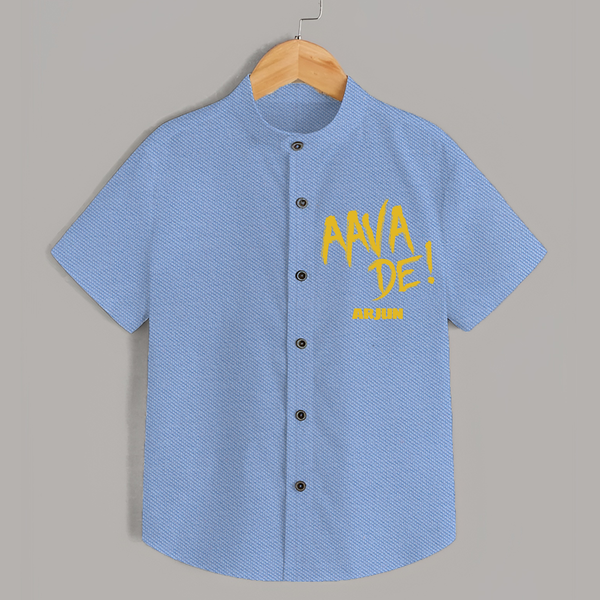 AAVA DE! - Support Your Favorite Team With Our Customized IPL-Themed Shirt For Kids With Name - SKY BLUE - 0 - 6 Months Old (Chest 23")