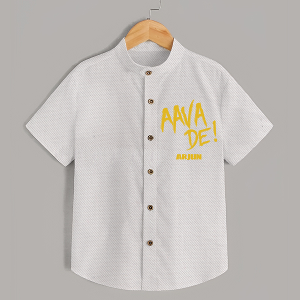 AAVA DE! - Support Your Favorite Team With Our Customized IPL-Themed Shirt For Kids With Name - WHITE - 0 - 6 Months Old (Chest 23")