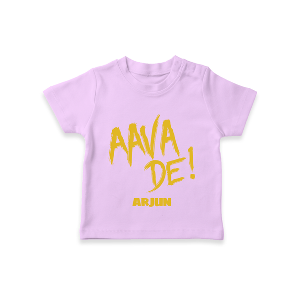 AAVA DE! - Support Your Favorite Team With Our Customized IPL-Themed T-Shirt For Kids With Name - LILAC - 0-5 Months Old (Chest 17")