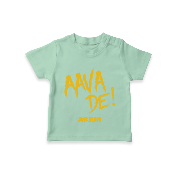 AAVA DE! - Support Your Favorite Team With Our Customized IPL-Themed T-Shirt For Kids With Name - MINT GREEN - 0-5 Months Old (Chest 17")
