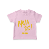 AAVA DE! - Support Your Favorite Team With Our Customized IPL-Themed T-Shirt For Kids With Name - PINK - 0-5 Months Old (Chest 17")