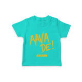 AAVA DE! - Support Your Favorite Team With Our Customized IPL-Themed T-Shirt For Kids With Name - TEAL - 0-5 Months Old (Chest 17")