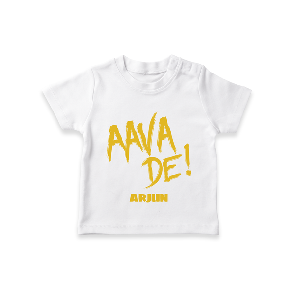 AAVA DE! - Support Your Favorite Team With Our Customized IPL-Themed T-Shirt For Kids With Name - WHITE - 0-5 Months Old (Chest 17")