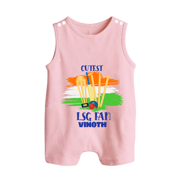 Cutest LSG Fan - Cheer For Your Team With Our Customized IPL-Themed Romper Suit For Babies With Name - BABY PINK - 0 - 5 Months Old (Chest 18")