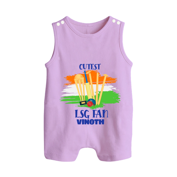 Cutest LSG Fan - Cheer For Your Team With Our Customized IPL-Themed Romper Suit For Babies With Name - LILAC - 0 - 5 Months Old (Chest 18")