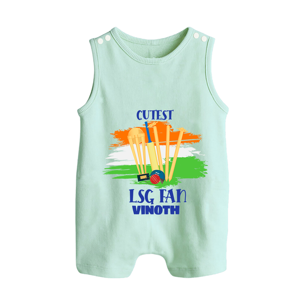 Cutest LSG Fan - Cheer For Your Team With Our Customized IPL-Themed Romper Suit For Babies With Name - MINT GREEN - 0 - 5 Months Old (Chest 18")