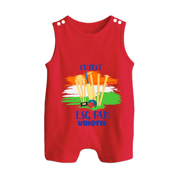 Cutest LSG Fan - Cheer For Your Team With Our Customized IPL-Themed Romper Suit For Babies With Name - RED - 0 - 5 Months Old (Chest 18")