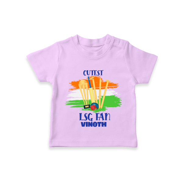 Cutest LSG Fan - Cheer For Your Team With Our Customized IPL-Themed T-Shirt For Kids With Name - LILAC - 0-5 Months Old (Chest 17")