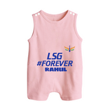 LSG #Forever - Cheer For Your Team With Our Customized IPL-Themed Romper Suit For Babies With Name - BABY PINK - 0 - 5 Months Old (Chest 18")