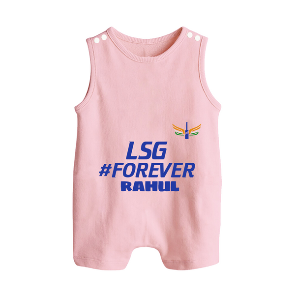LSG #Forever - Cheer For Your Team With Our Customized IPL-Themed Romper Suit For Babies With Name - BABY PINK - 0 - 5 Months Old (Chest 18")
