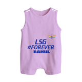 LSG #Forever - Cheer For Your Team With Our Customized IPL-Themed Romper Suit For Babies With Name - LILAC - 0 - 5 Months Old (Chest 18")