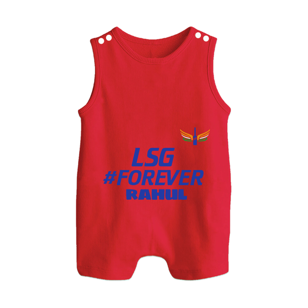 LSG #Forever - Cheer For Your Team With Our Customized IPL-Themed Romper Suit For Babies With Name - RED - 0 - 5 Months Old (Chest 18")