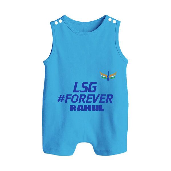 LSG #Forever - Cheer For Your Team With Our Customized IPL-Themed Romper Suit For Babies With Name - ROYAL BLUE - 0 - 5 Months Old (Chest 18")