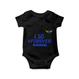LSG #Forever - Cheer For Your Team With Our Customized IPL-Themed Romper For Babies With Name - BLACK - 0 - 3 Months Old (Chest 16")