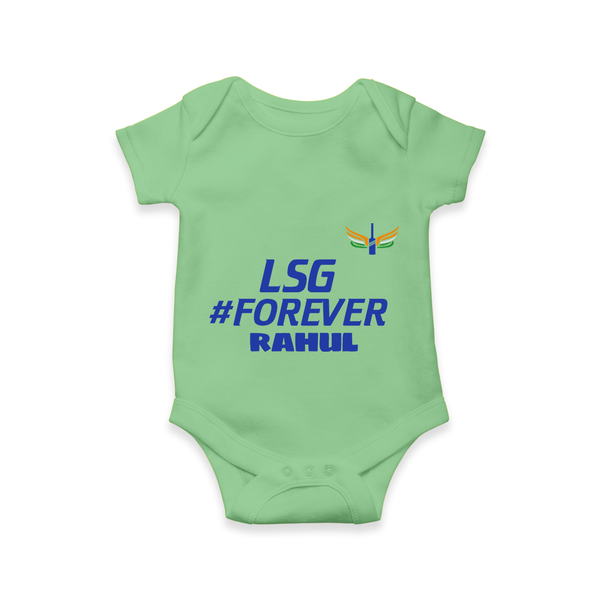 LSG #Forever - Cheer For Your Team With Our Customized IPL-Themed Romper For Babies With Name - GREEN - 0 - 3 Months Old (Chest 16")