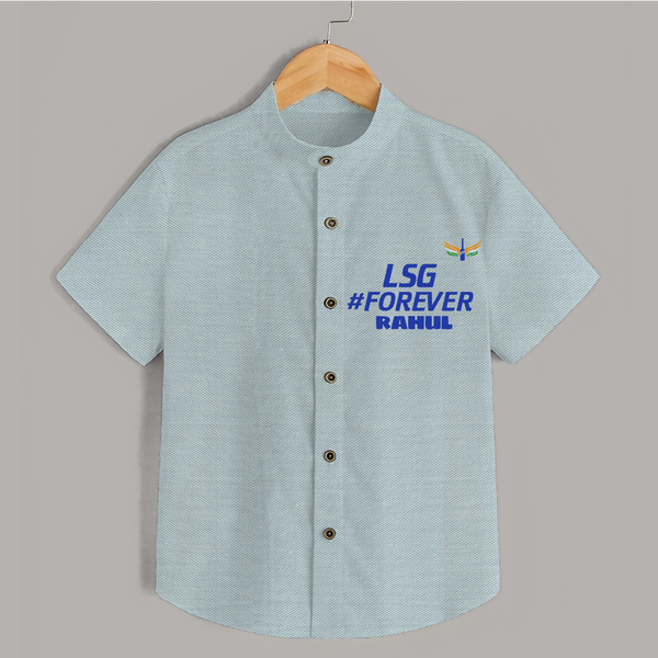 LSG #Forever - Cheer For Your Team With Our Customized IPL-Themed Shirt For Kids With Name - ARCTIC BLUE - 0 - 6 Months Old (Chest 23")