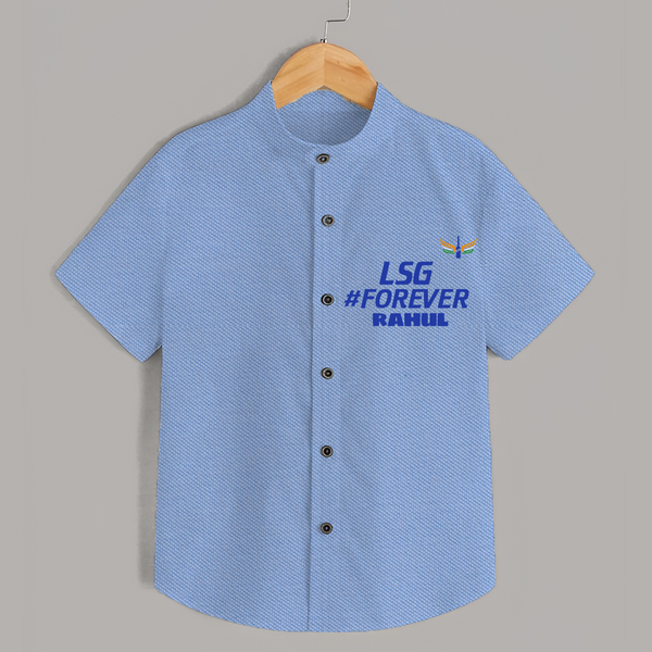 LSG #Forever - Cheer For Your Team With Our Customized IPL-Themed Shirt For Kids With Name - SKY BLUE - 0 - 6 Months Old (Chest 23")