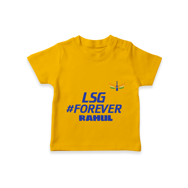 LSG #Forever - Cheer For Your Team With Our Customized IPL-Themed T-Shirt For Kids With Name - CHROME YELLOW - 0-5 Months Old (Chest 17")