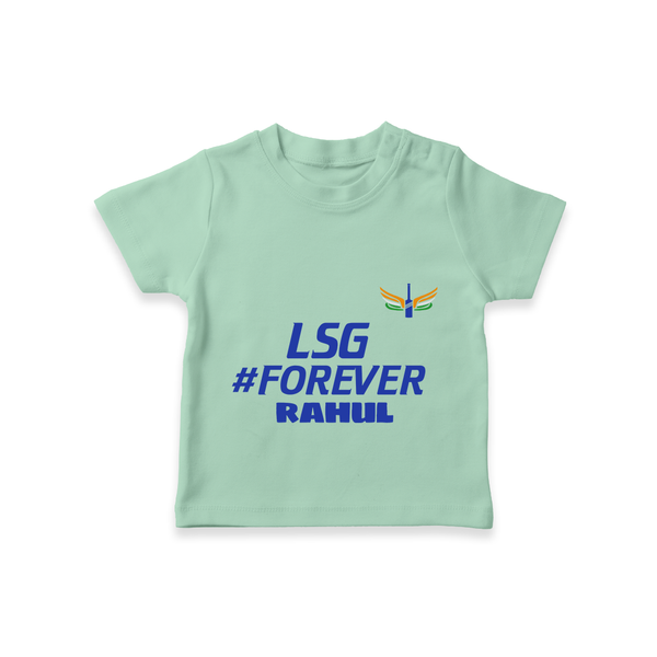 LSG #Forever - Cheer For Your Team With Our Customized IPL-Themed T-Shirt For Kids With Name - MINT GREEN - 0-5 Months Old (Chest 17")