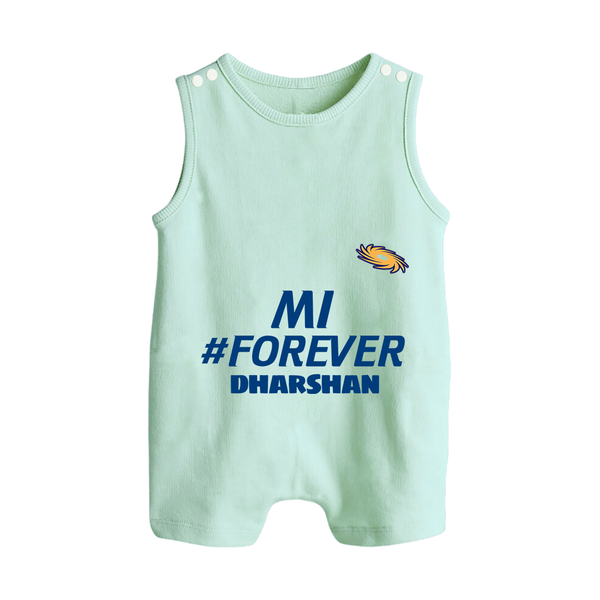 MI #Forever - Get Set For IPL Madness With Our Customized IPL-Themed Romper Suit For Babies With Name - MINT GREEN - 0 - 5 Months Old (Chest 18")
