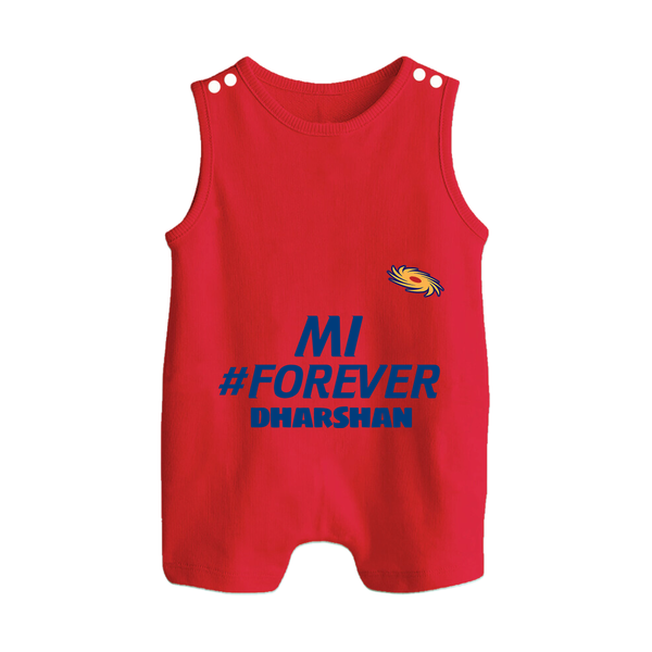 MI #Forever - Get Set For IPL Madness With Our Customized IPL-Themed Romper Suit For Babies With Name - RED - 0 - 5 Months Old (Chest 18")