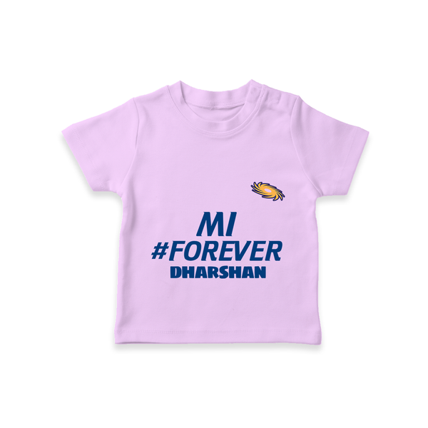 MI #Forever - Get Set For IPL Madness With Our Customized IPL-Themed T-Shirt For Kids With Name - LILAC - 0-5 Months Old (Chest 17")
