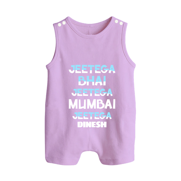 Jeetega Bhai Jeetega, Mumbai Jeetega - Get Set For IPL Madness With Our Customized IPL-Themed Romper Suit For Babies With Name - LILAC - 0 - 5 Months Old (Chest 18")