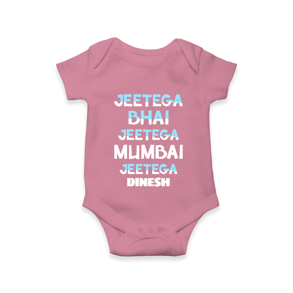 Jeetega Bhai Jeetega, Mumbai Jeetega - Get Set For IPL Madness With Our Customized IPL-Themed Romper For Babies With Name - ONION - 0 - 3 Months Old (Chest 16")