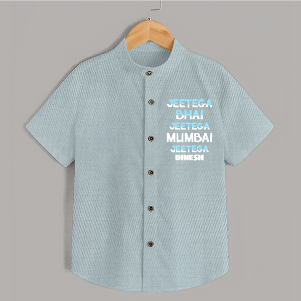 Jeetega Bhai Jeetega, Mumbai Jeetega - Get Set For IPL Madness With Our Customized IPL-Themed Shirt For Kids With Name - ARCTIC BLUE - 0 - 6 Months Old (Chest 23")