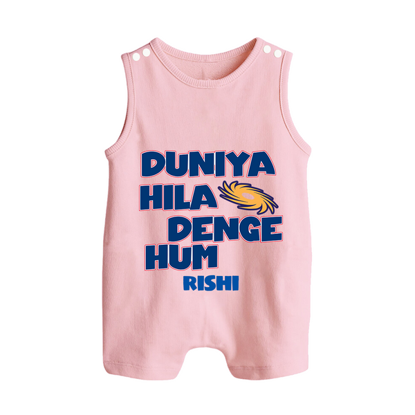 Duniya Hila Denge Hum - Get Set For IPL Madness With Our Customized IPL-Themed Romper Suit For Babies With Name - BABY PINK - 0 - 5 Months Old (Chest 18")