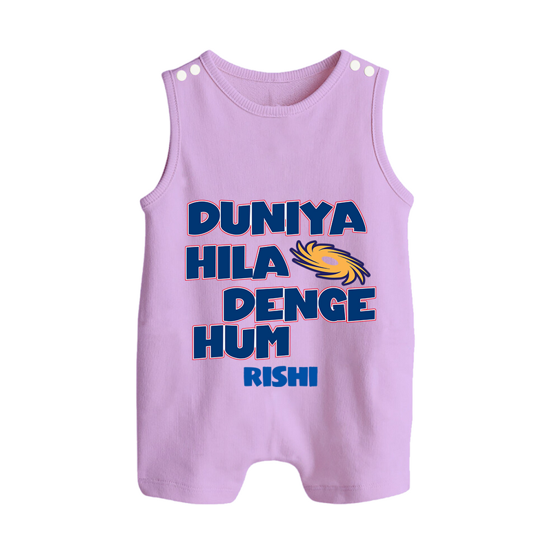 Duniya Hila Denge Hum - Get Set For IPL Madness With Our Customized IPL-Themed Romper Suit For Babies With Name - LILAC - 0 - 5 Months Old (Chest 18")