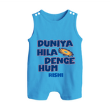 Duniya Hila Denge Hum - Get Set For IPL Madness With Our Customized IPL-Themed Romper Suit For Babies With Name - ROYAL BLUE - 0 - 5 Months Old (Chest 18")