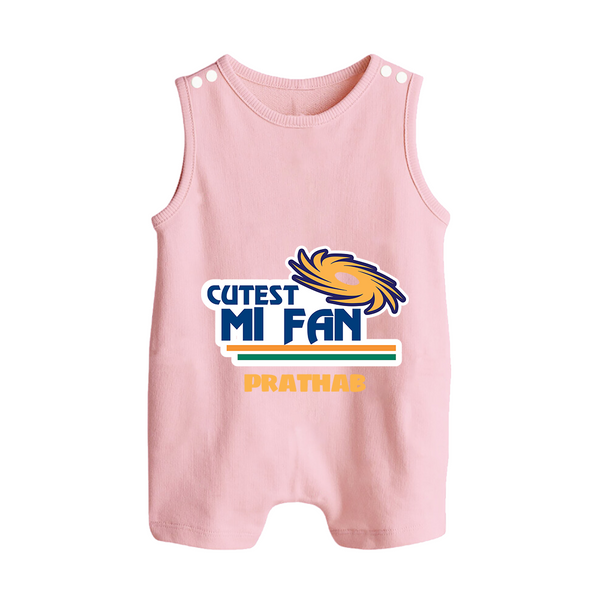 Cutest MI Fan - Get Set For IPL Madness With Our Customized IPL-Themed Romper Suit For Babies With Name - BABY PINK - 0 - 5 Months Old (Chest 18")