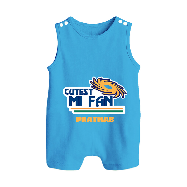 Cutest MI Fan - Get Set For IPL Madness With Our Customized IPL-Themed Romper Suit For Babies With Name - ROYAL BLUE - 0 - 5 Months Old (Chest 18")
